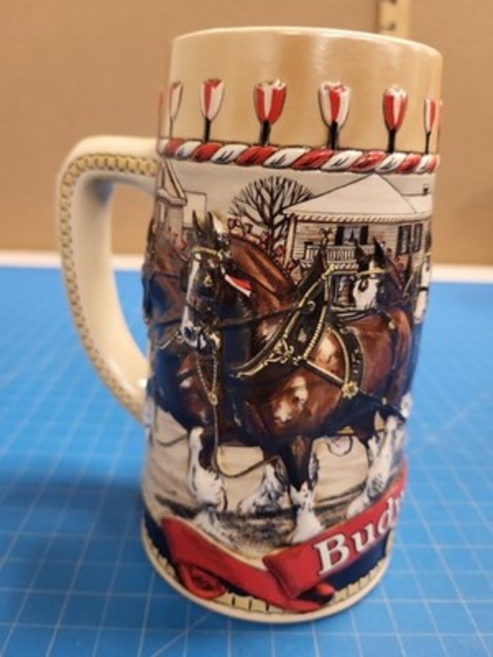 Budweiser Clydesdales Stein B Series Anheuser Busch Beer Mug Collectible Barware